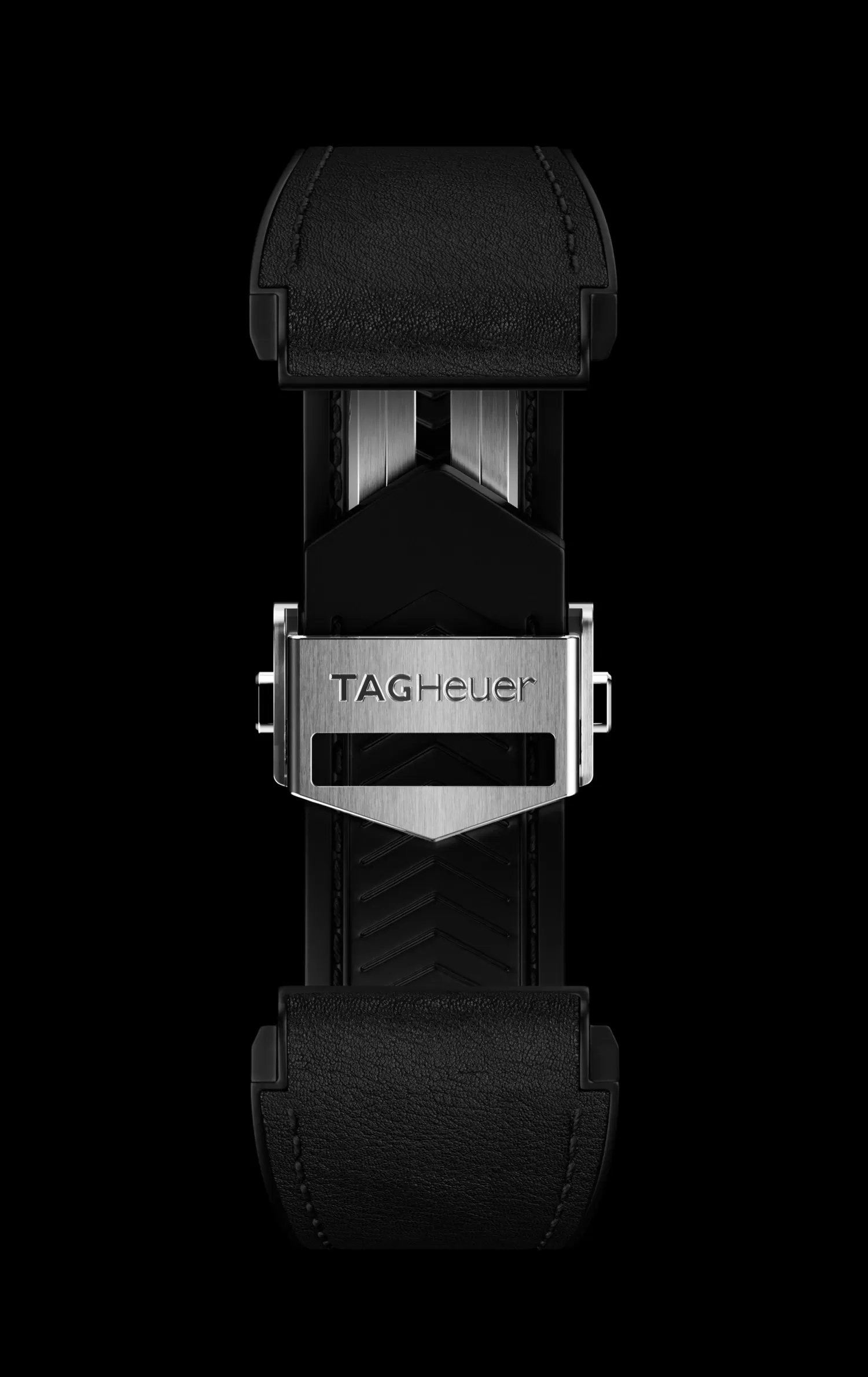 TAG Heuer Accesorios^Black Bi-Material Leather Strap Calibre E4 45 Mm