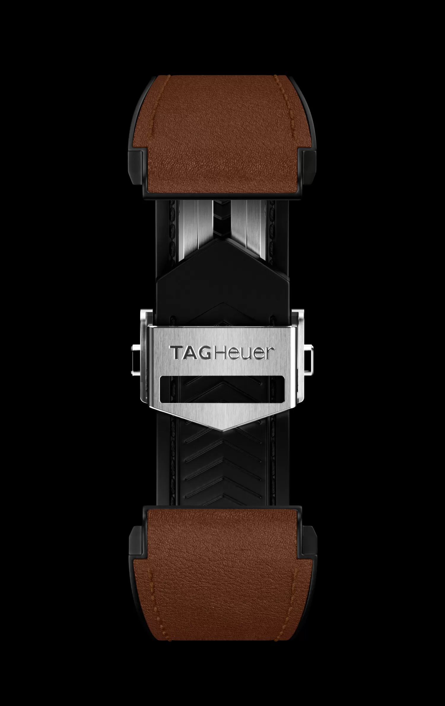 TAG Heuer Accesorios^Brown Bi-Material Leather Strap Calibre E4 45 Mm